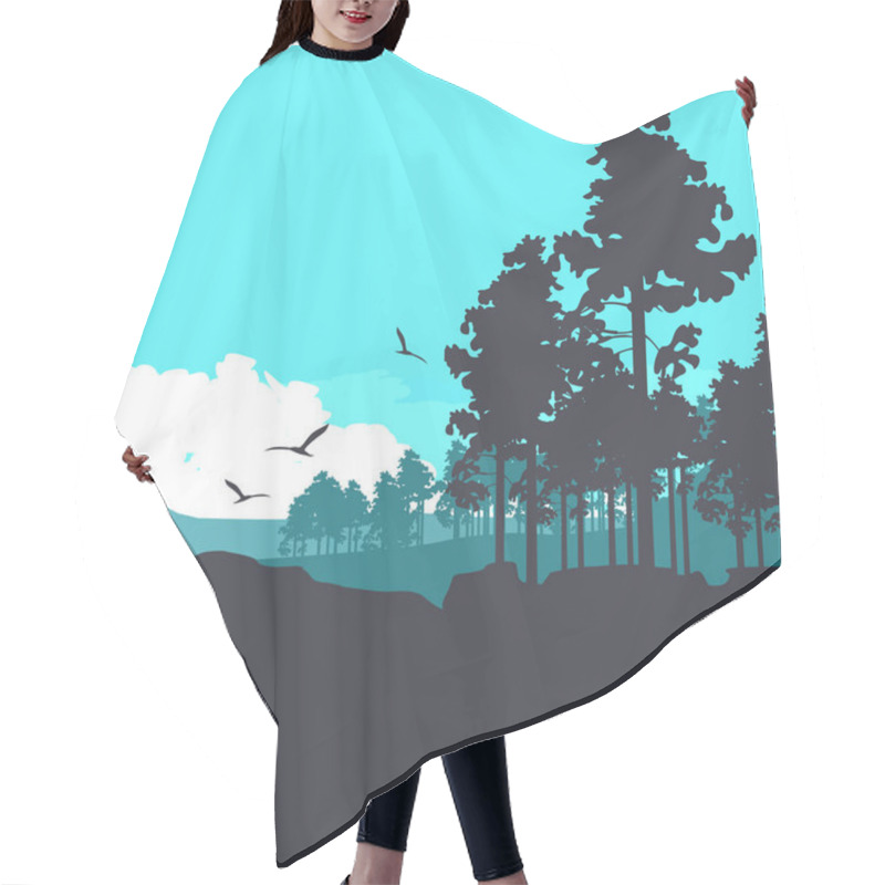 Personality  Vertical Forest Banner Hair Cutting Cape