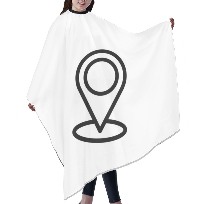 Personality  Location Icon With Outline Style.Editable Vector. Isolated. Hair Cutting Cape