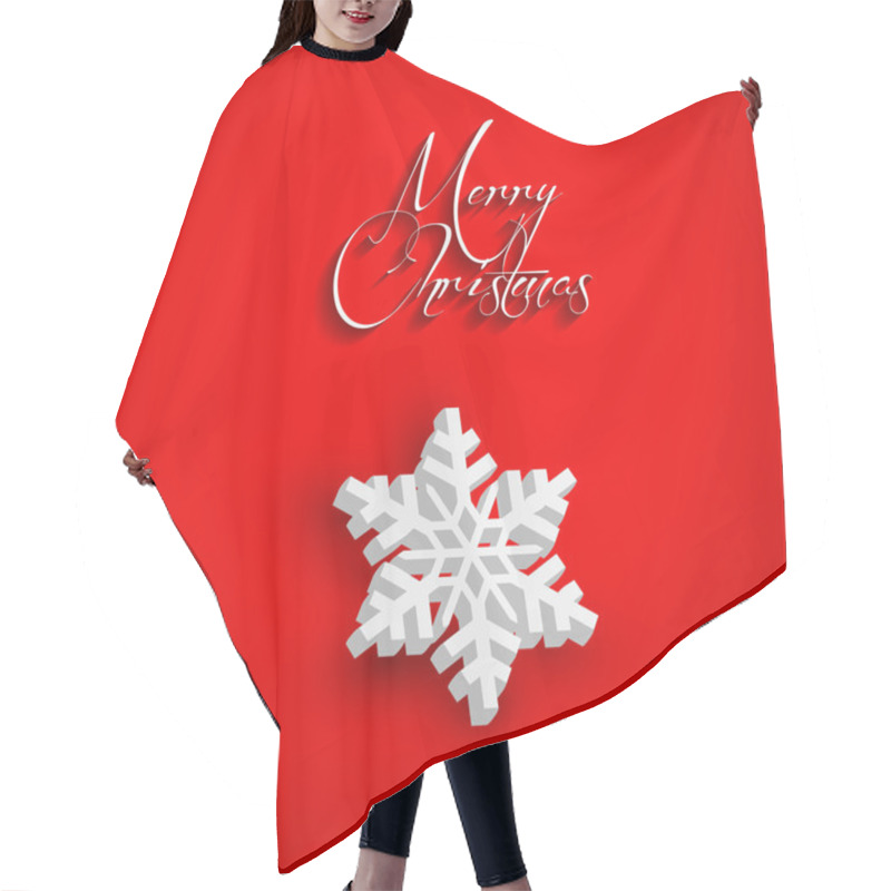 Personality  Christmas Typography Card With Snowflake, Easy All Editable Hair Cutting Cape