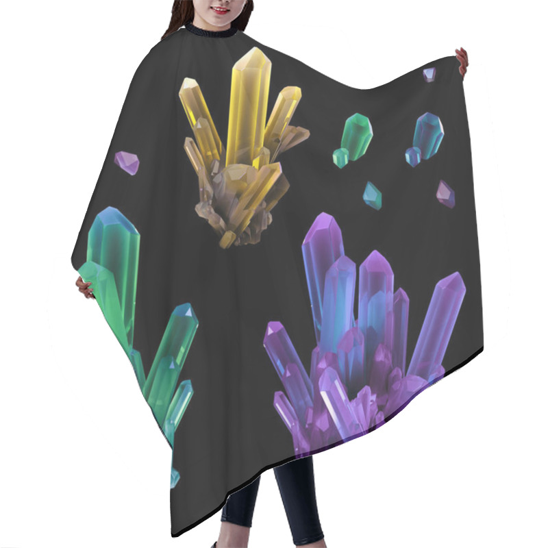 Personality  3d Render Crystal Illustration Hair Cutting Cape