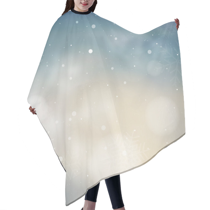 Personality  Blue Winter Background Hair Cutting Cape