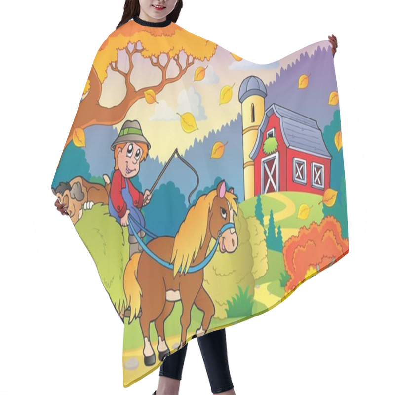 Personality  Autumn Farm Theme 4 Hair Cutting Cape