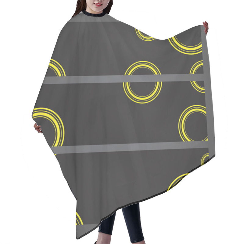 Personality  Set Of Banners With Yellow Circles Hair Cutting Cape