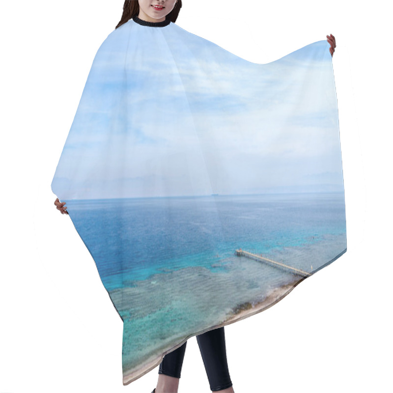 Personality  Top View Of The Gulf Of Aqaba And Coral Reefs Hair Cutting Cape