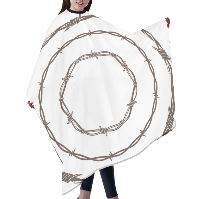 Personality  Barbed Wire Rings Hair Cutting Cape