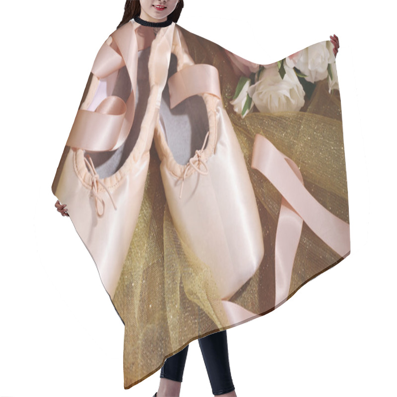 Personality  Ballet Pointe Shoes On Wooden Background Hair Cutting Cape