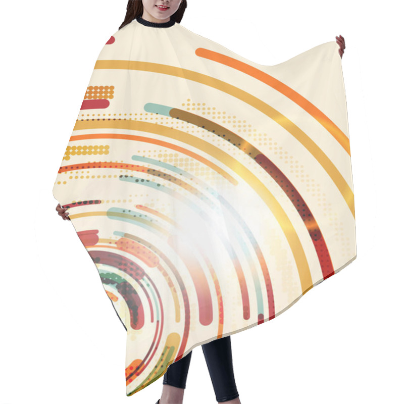 Personality  Circular Lines, Circles, Geometric Abstract Background Hair Cutting Cape