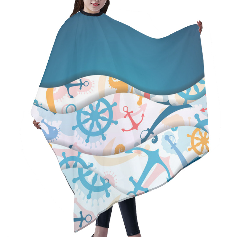 Personality  Nautical Elements Hair Cutting Cape