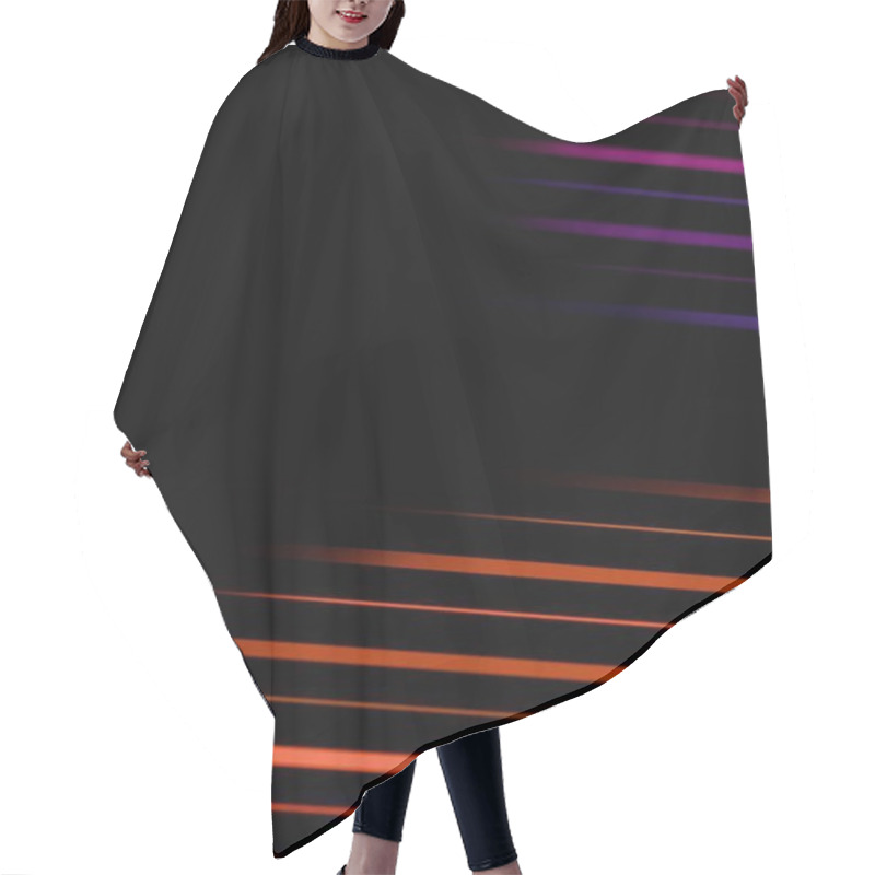 Personality  Abstract Vertical Light Bars In Darkness With Vibrant Purple And Orange Tones Hair Cutting Cape