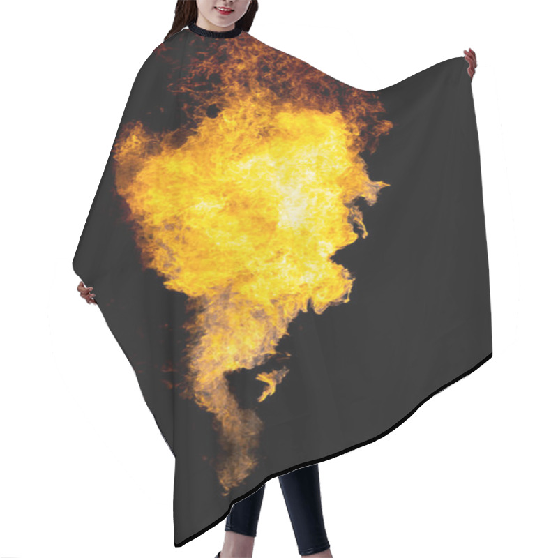 Personality  Bonfire Energy That Burns From Gas Isolated On Black Isolated Background - Beautiful. Hair Cutting Cape