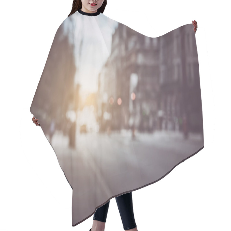 Personality  Blurred Traffic And Buildings  Hair Cutting Cape