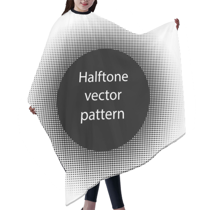 Personality  Halftone Circles, Halftone Dot Pattern Vector Picture Hair Cutting Cape