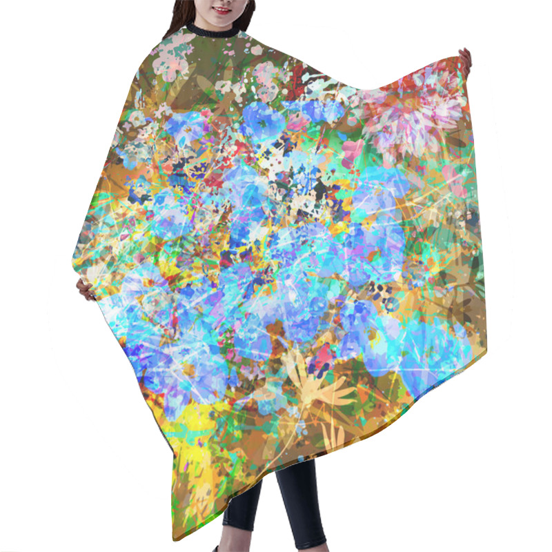 Personality  Floral  Abstract Grunge Background Hair Cutting Cape