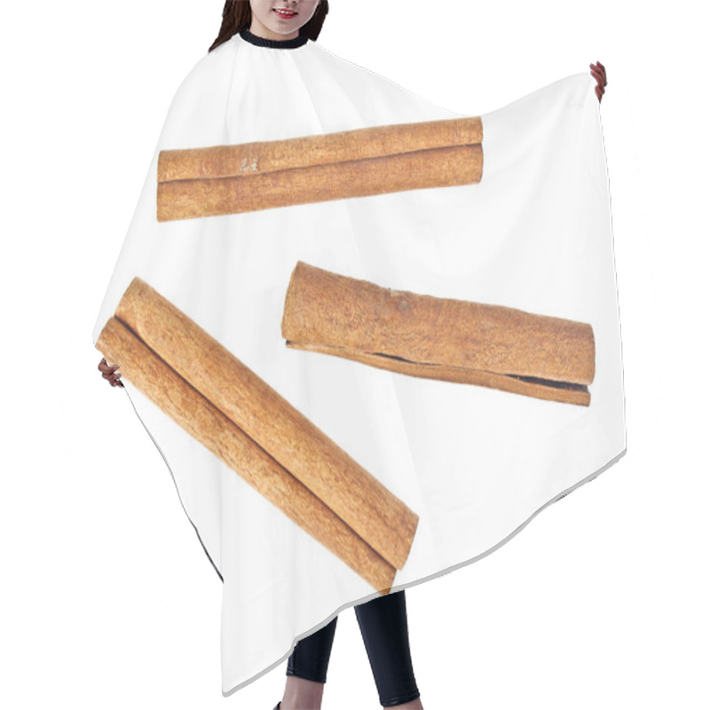 Personality  Cinnamon Sticks On White Background Hair Cutting Cape