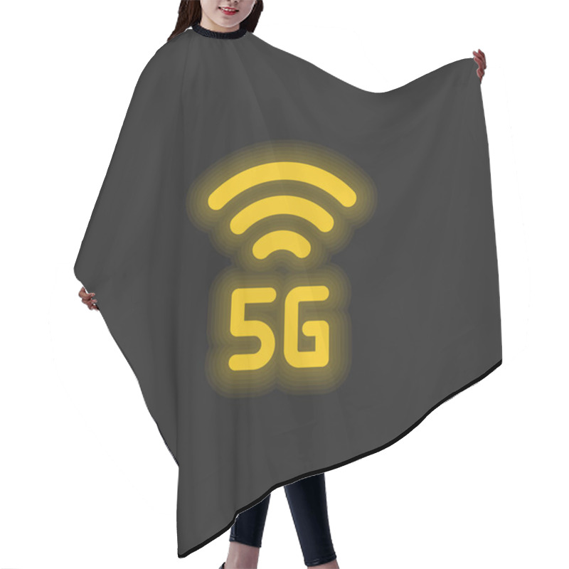 Personality  5g Yellow Glowing Neon Icon Hair Cutting Cape