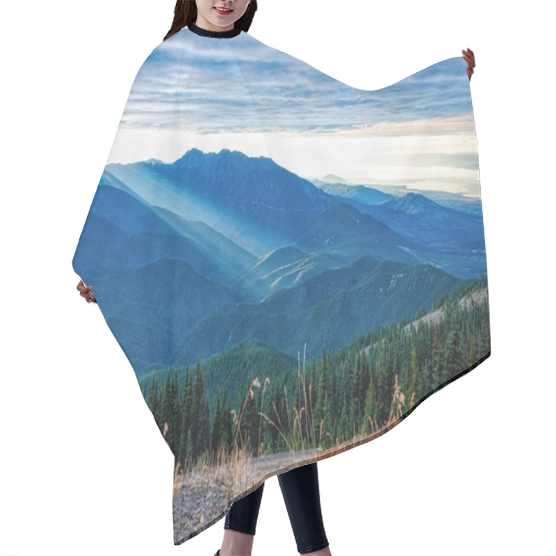 Personality  Sun Rising Over The Olympic Mountains, Washington Hair Cutting Cape