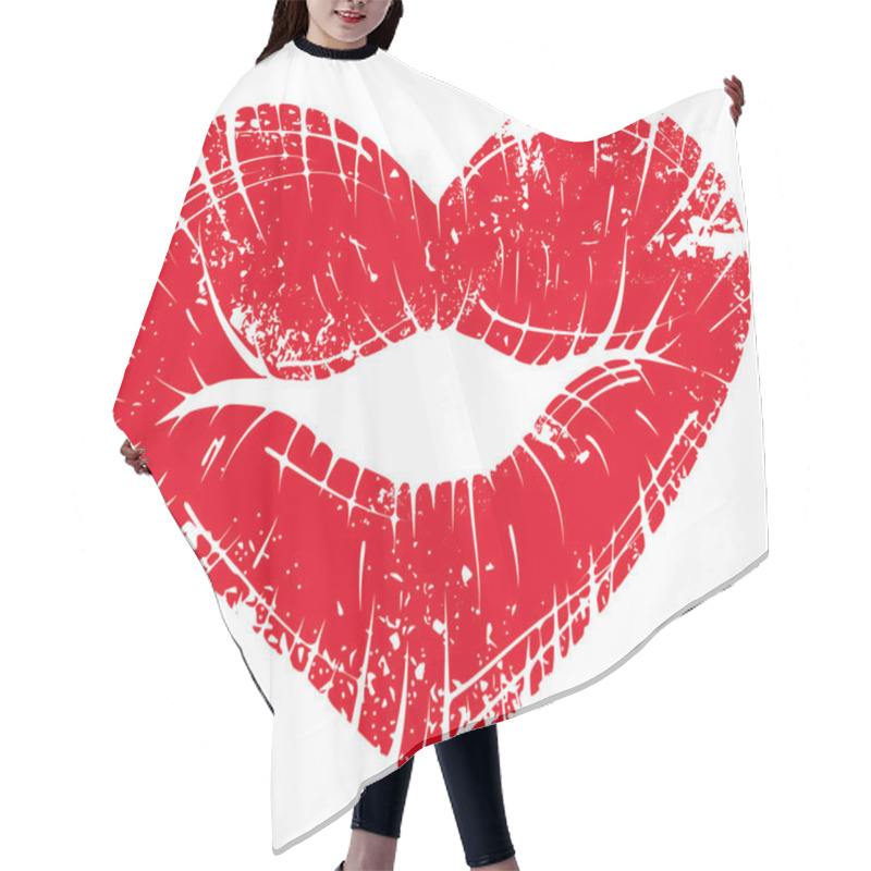 Personality  Lip Print Heart Hair Cutting Cape