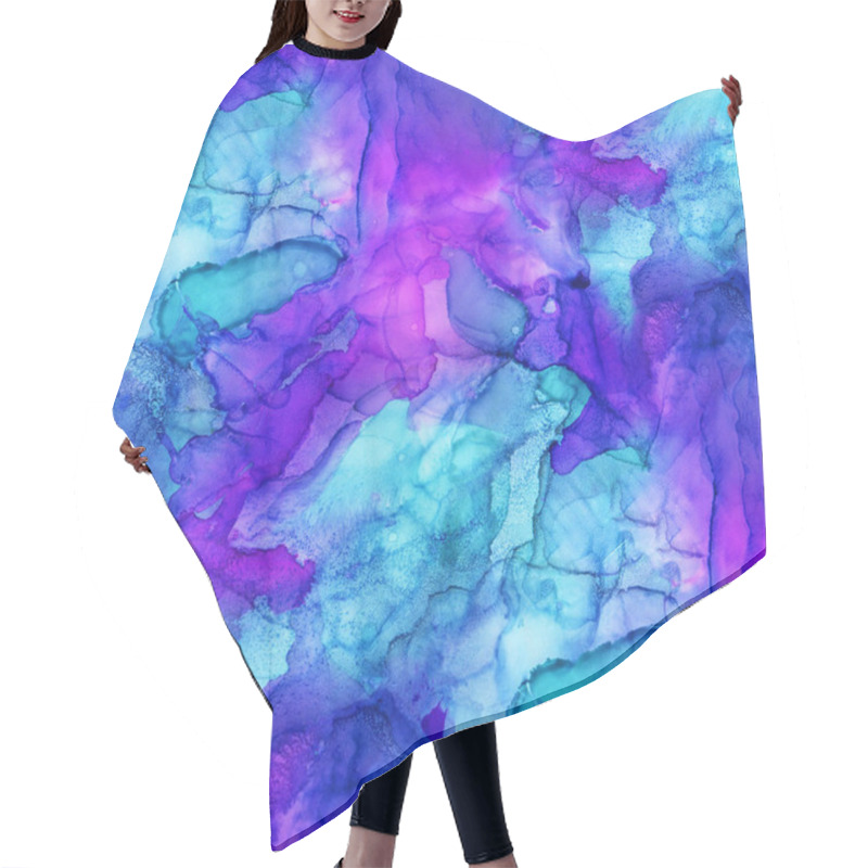 Personality  Light Abstract Background With Transparent Alcohol Ink Spots. Seamless Pattern.   Hand-drawn Illustration. Hair Cutting Cape