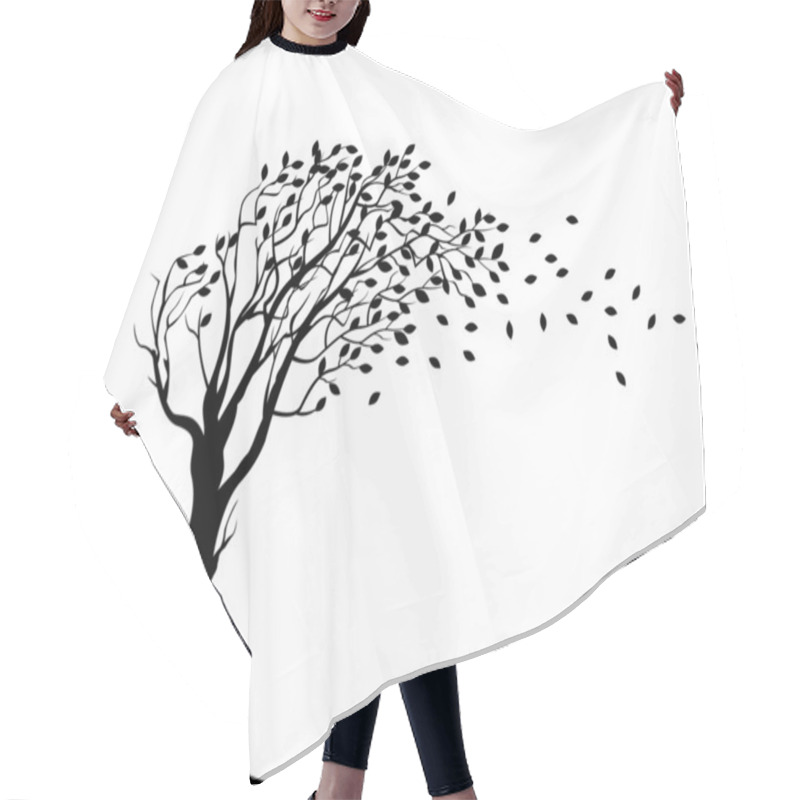 Personality  Autumn Tree Silhouette Hair Cutting Cape