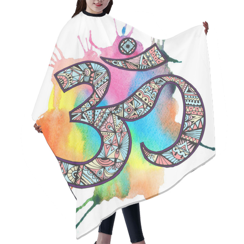 Personality  Ohm. Om Aum Symbol. Hair Cutting Cape