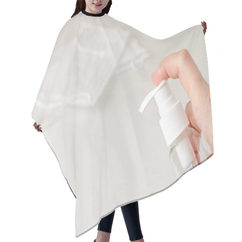 Personality  Open Clean White Protective Face Mask Open Covering Euro And Dollar Paper Money On A White Background, Concept Of Expenses And Financial Crisis Hair Cutting Cape