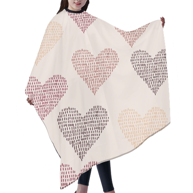 Personality  Seamless Pattern With Hearts Hair Cutting Cape