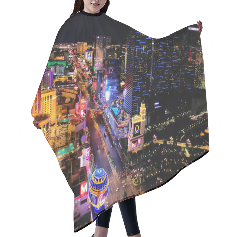 Personality  Aerial View Of Las Vagas Strip At Night, Nevada Hair Cutting Cape