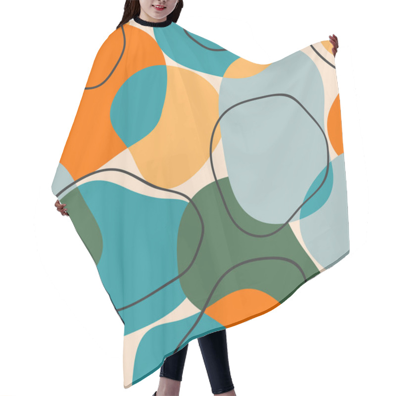 Personality  Simple Geometric Seamless Pattern With Abstract Shapes. Trendy Hand Drawn Textures. Hair Cutting Cape