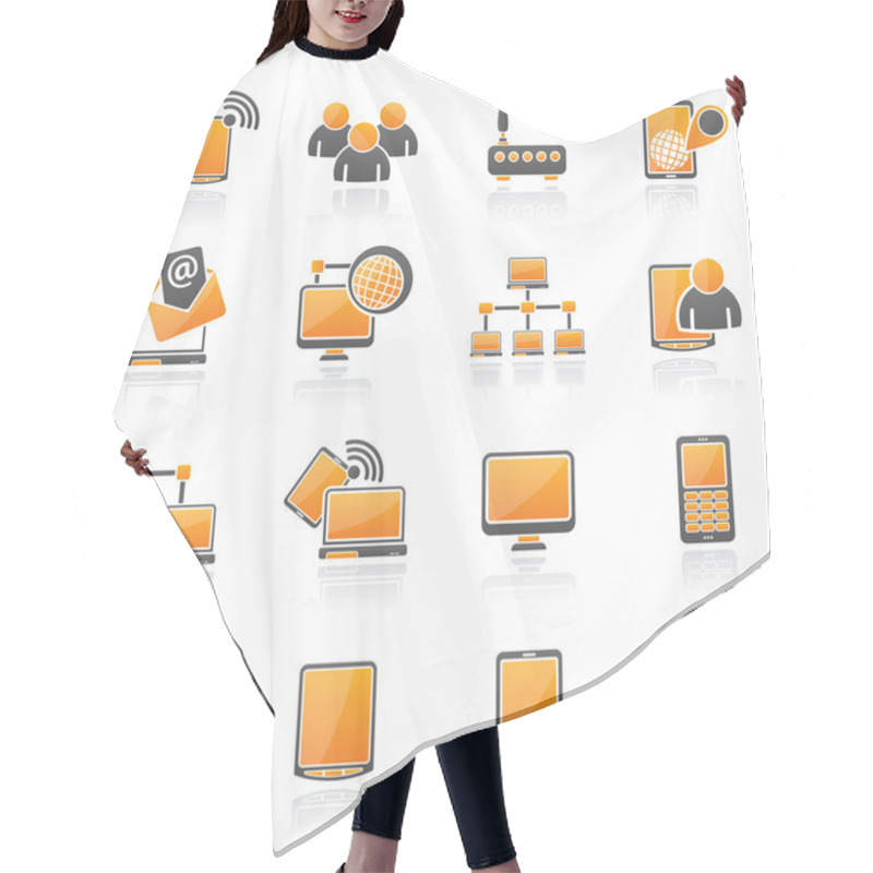 Personality  Communication And Technology Equipment Icons Hair Cutting Cape