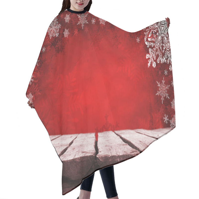 Personality  Empty  Table With Red  Christmas Background Hair Cutting Cape