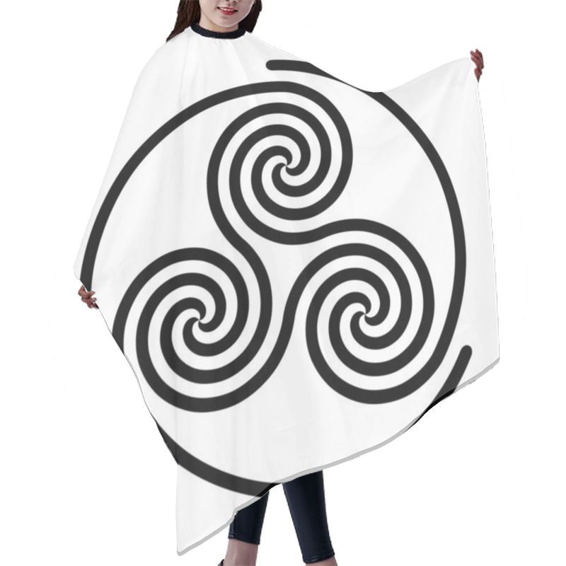 Personality  Triskelion Symbol Icon With A White Background Hair Cutting Cape