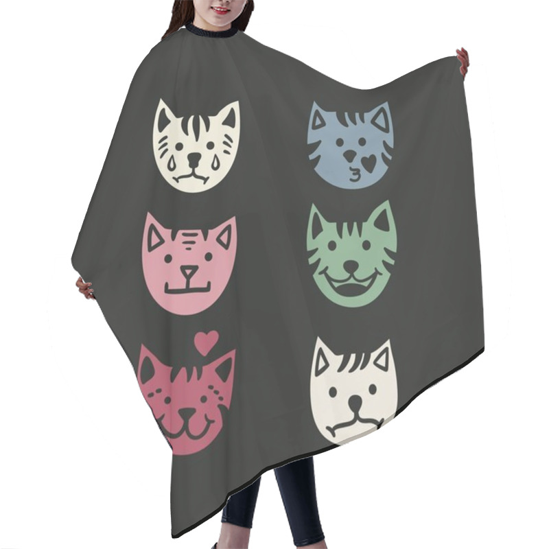 Personality  Cats Emotions Icons Hair Cutting Cape