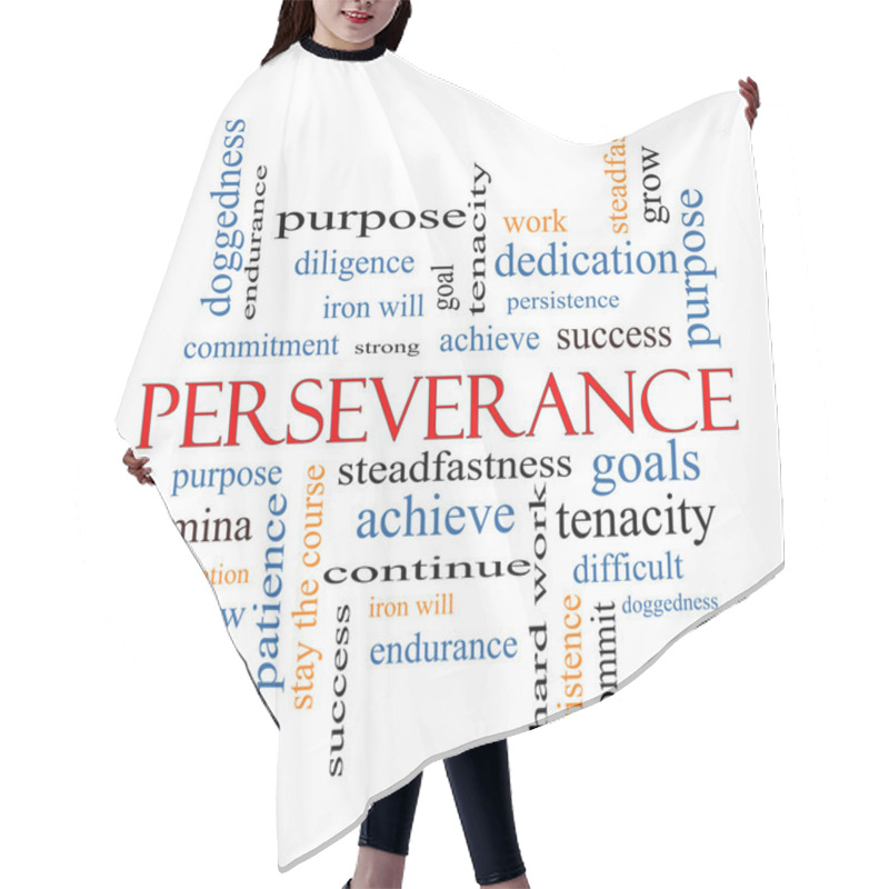 Personality  Perseverance Word Cloud Concept Hair Cutting Cape