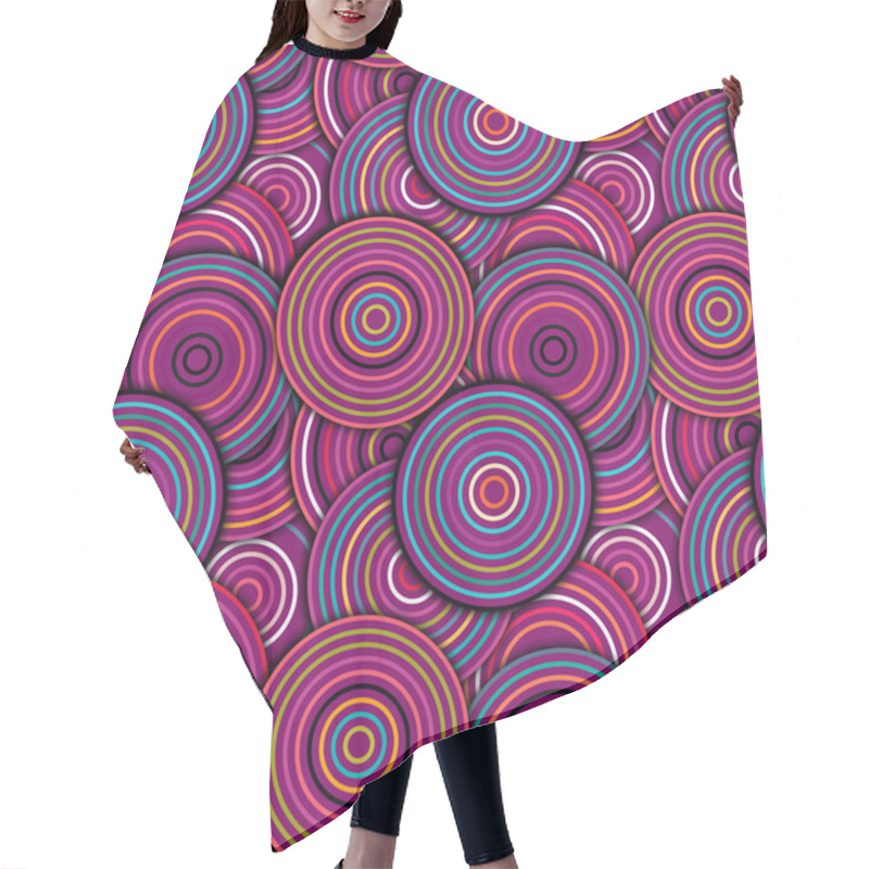 Personality  Abstract Geometric Circles Seamless Pattern Hair Cutting Cape