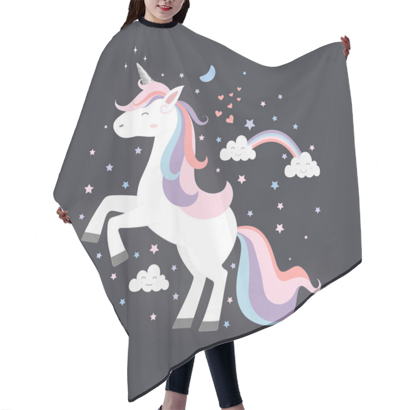 Personality  Cute Unicorn Princess, Magic Creature. Hair Cutting Cape