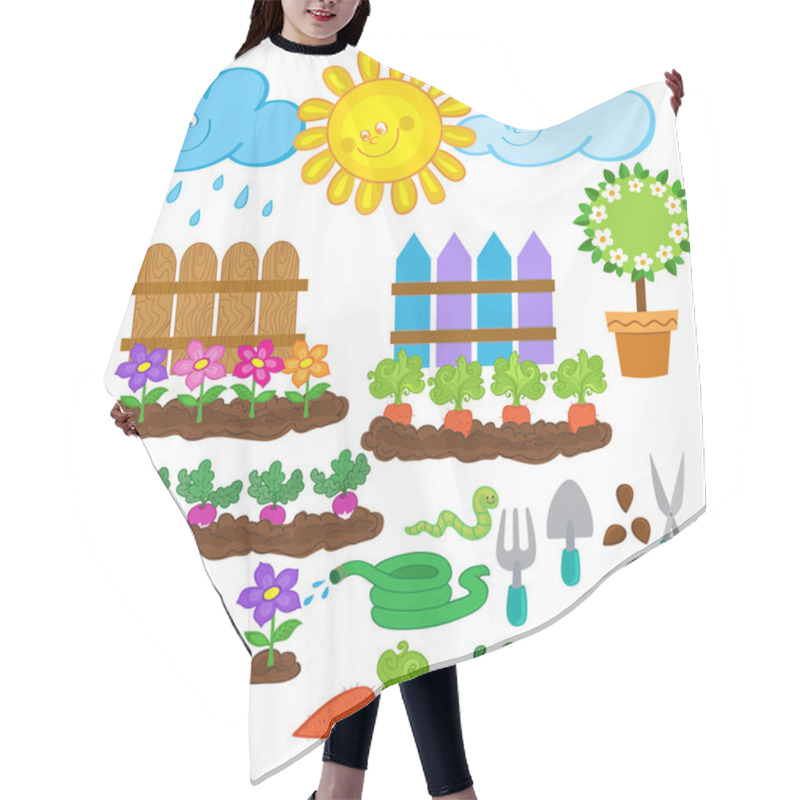 Personality  Gardening Icon Set Hair Cutting Cape