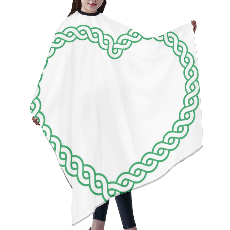 Personality  Celtic Pattern Green Heart Shape - Love Concept Fot St Patrick's Day, Valentines Hair Cutting Cape