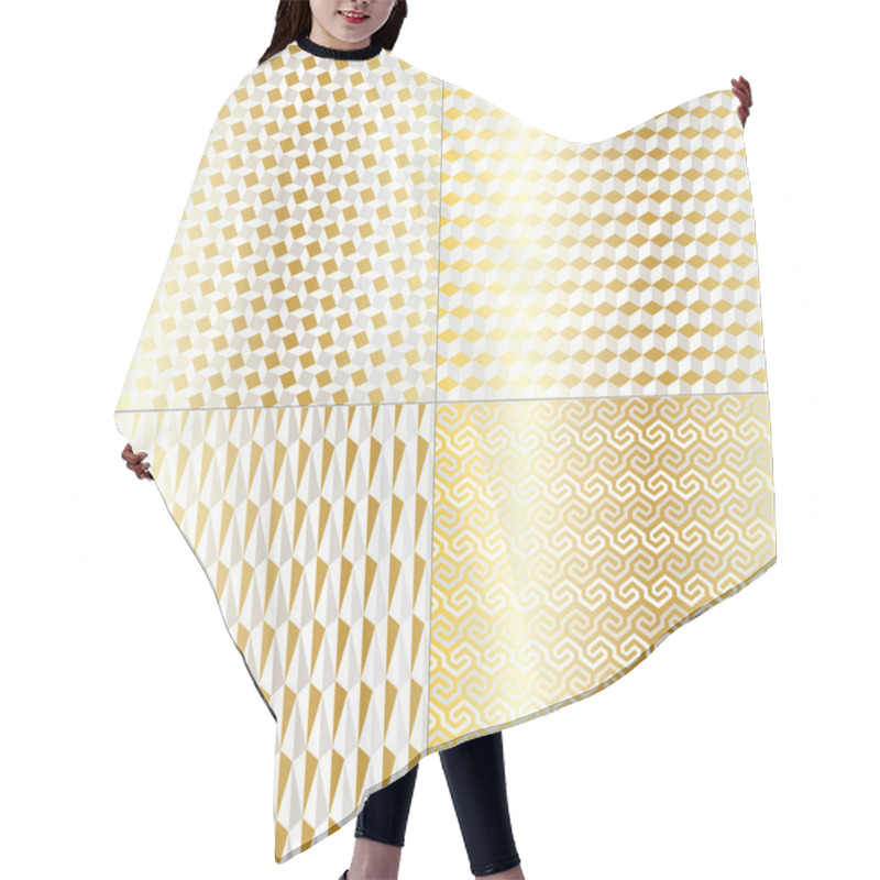 Personality  Silver Gold Geometric Patterns Hair Cutting Cape