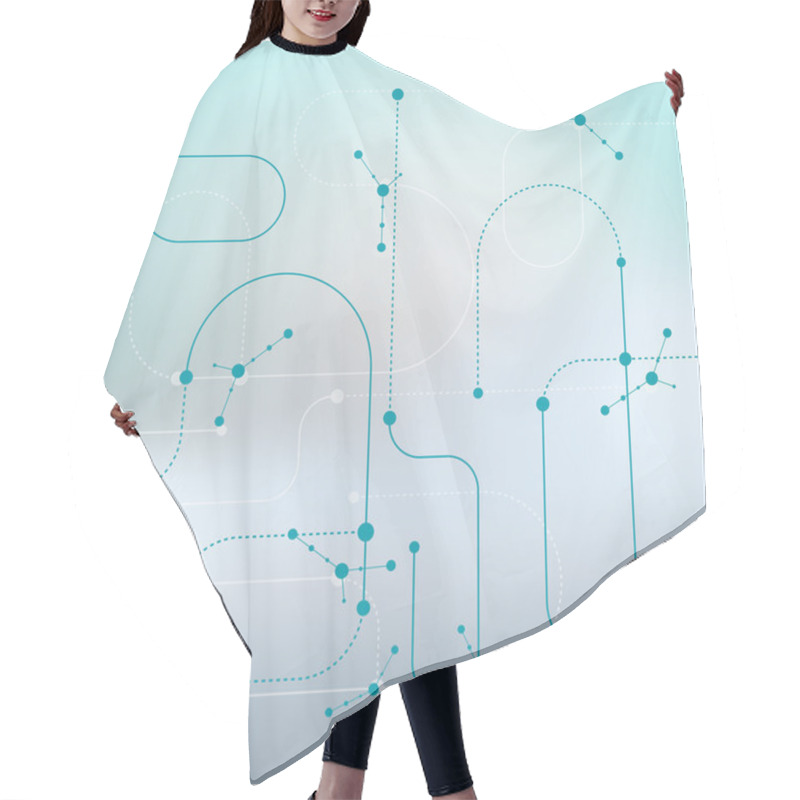 Personality  Abstract Background With Curved Lines, Dotted Lines  Dots. Hair Cutting Cape