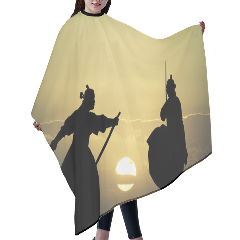 Personality  Fighting Samurai At Sunset Hair Cutting Cape