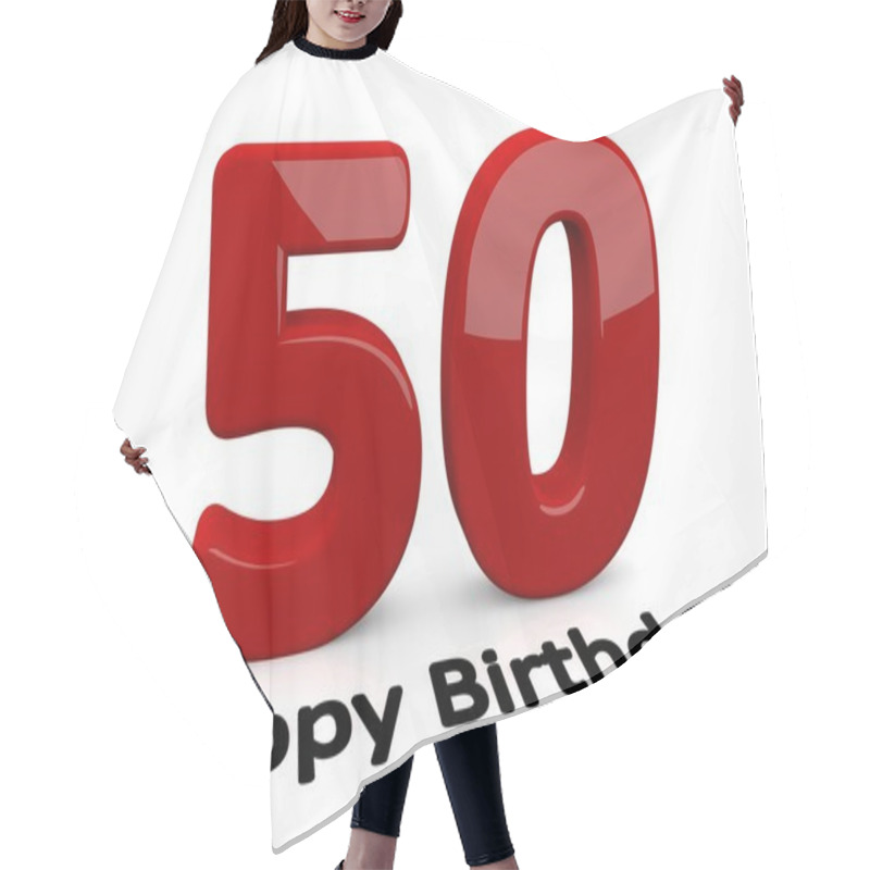 Personality  Big Red Number For The Birthday Hair Cutting Cape