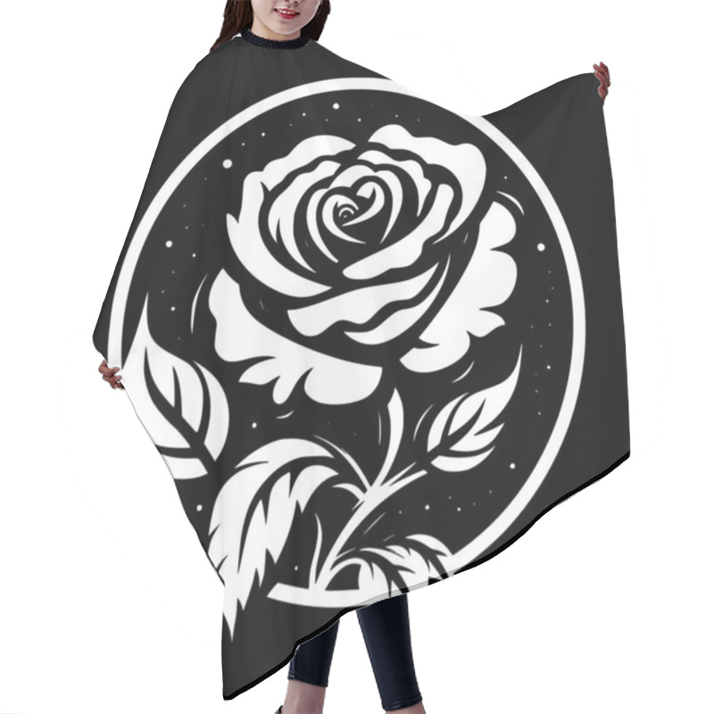 Personality  Rose - Minimalist And Flat Logo - Vector Illustration Hair Cutting Cape