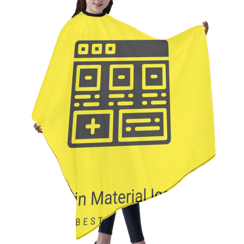 Personality  Add Minimal Bright Yellow Material Icon Hair Cutting Cape