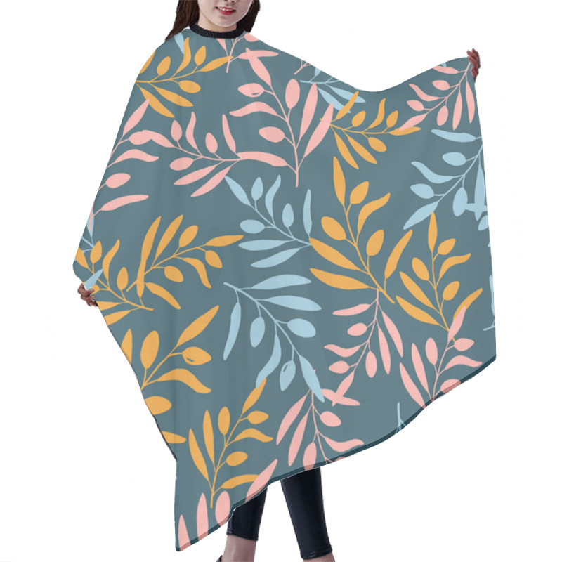 Personality  Seamless Olive Branch Pattern Hair Cutting Cape