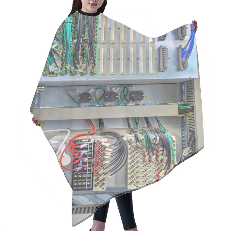 Personality  Control Panel With Electronic Devices Hair Cutting Cape