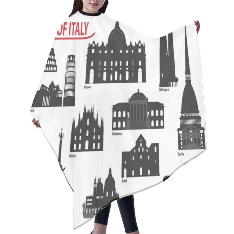 Personality  Silhouettes Of Italian Cities Hair Cutting Cape