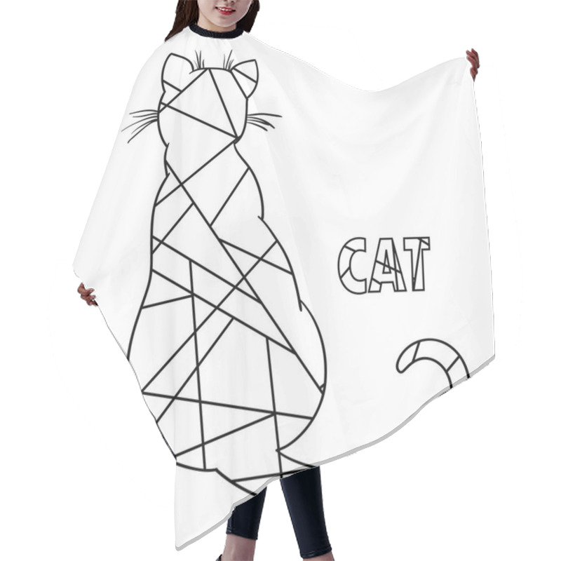 Personality  Cat. Design Zentangle. Hair Cutting Cape