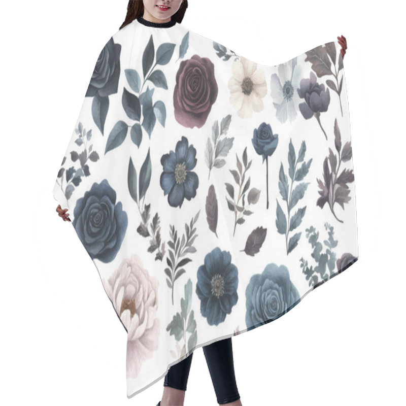 Personality  Dark And Moody Floral Elements With Foliage Variety Hair Cutting Cape