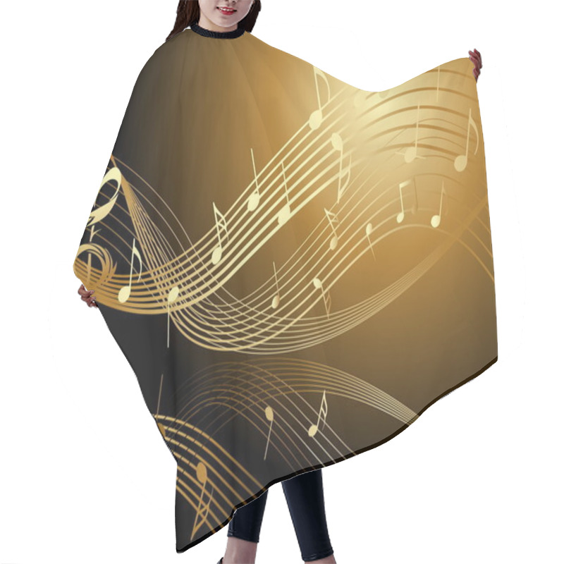 Personality  Background With Music Notes Hair Cutting Cape