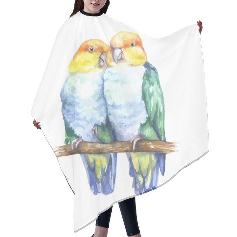 Personality  Two Bright Parrots Hair Cutting Cape